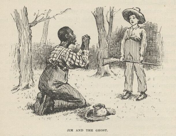 “Jim and the Ghost” from 'Adventures of Huckleberry Finn' (public domain 
