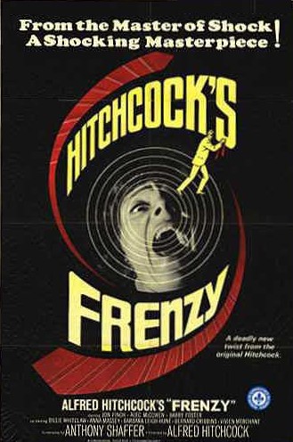 Movie Poster for Hitchcock's Frenzy, showing a screaming woman
