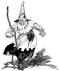 An illustration of the Wicked Witch of the East as pictured in The Tin Woodman of Oz by L. Frank Baum. Image source from Wikipedia