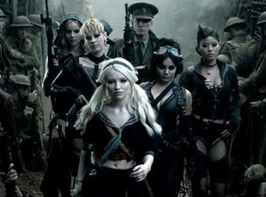 Photo: the cast for Sucker Punch Ensemble. A group of mostly white young women dressed in 