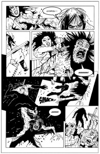 black and white preview scan of a page from the comic